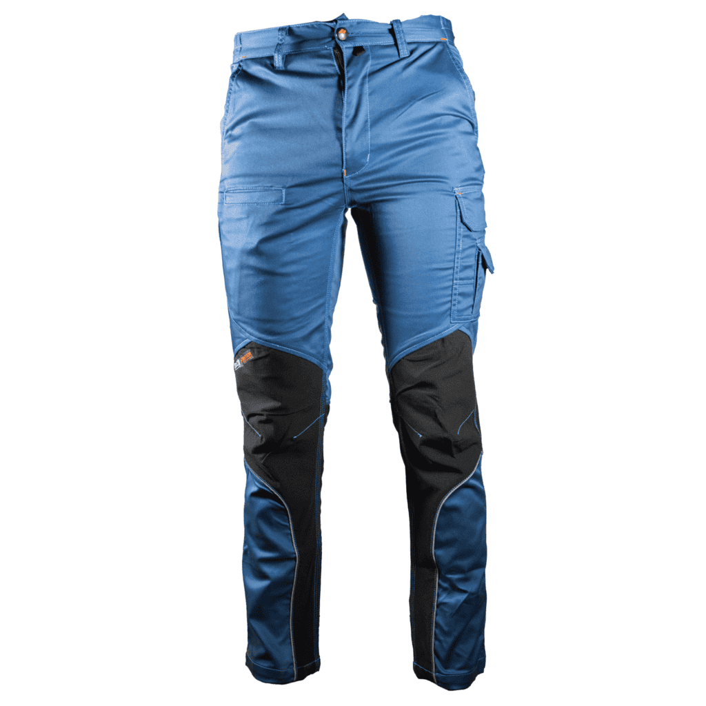 Pantaloni da lavoro uomo Issaline Stretch 8830B, pantaloni multitasche da lavoro, pantaloni da lavoro stretch, pantaloni da lavoro blu con tasche laterali